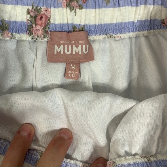 - Show Me Your Mumu X Pinck Addie Skirt Top Set Pink Floral Palmetto Blue Pink - Picture 12 of 13